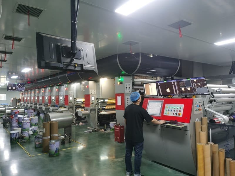 Pouch packaging factory floor